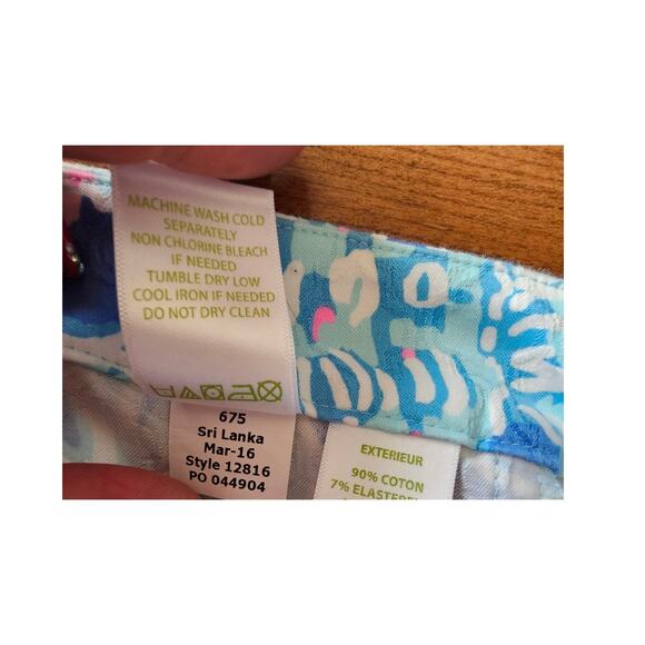 Lilly Pulitzer Textured Kelly Ankle Pants Bay Blue Into The Deep Women's Size 2 - Picture 10 of 11